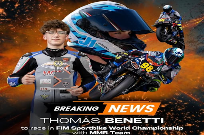 Thomas Benetti da Stazzema, esordirà nel Campionato Mondiale FIM Sportbike